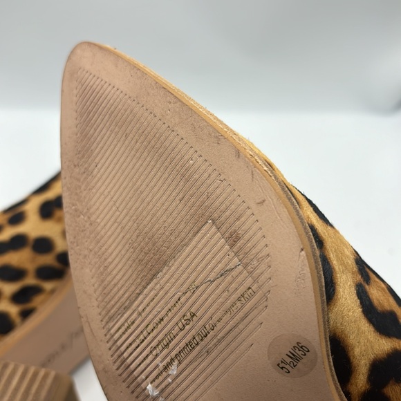 Sole Society leopard cow hair ankle pull on boots pointy leopard print SZ 5.5 - Picture 7 of 16